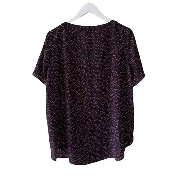 Banana Republic Navy Red Hearts Novelty Print Short Sleeves Crewneck Flowy Light - Picture 6 of 11